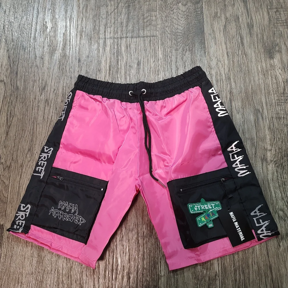 Street Mafia Nylon Pink and Black Men's Shorts size XL